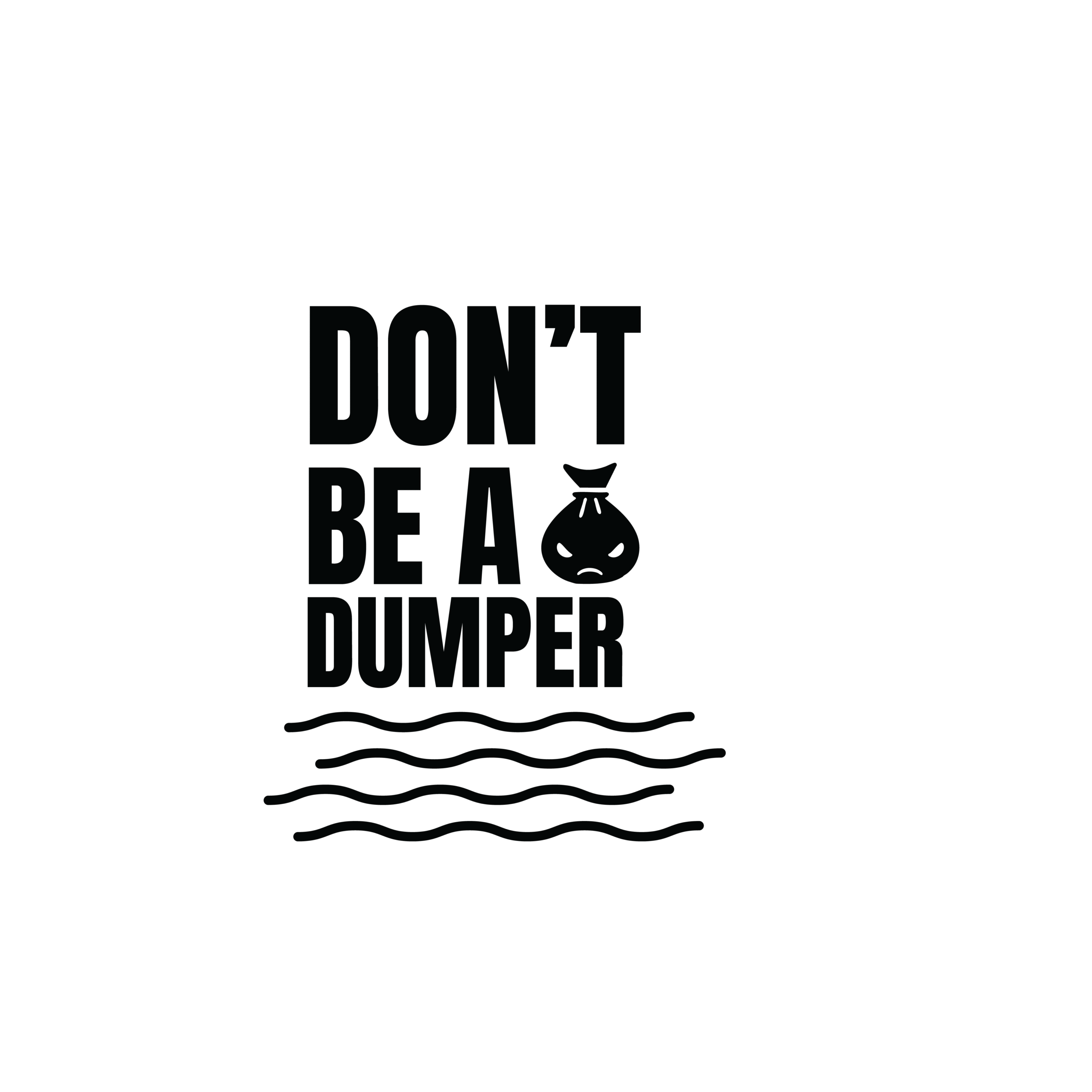Don't Be A Dumper Logo Black and White